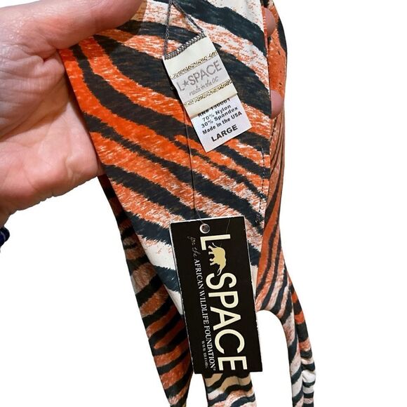 L*Space For The African Wildlife Foundation Tiger Print Cut-Out Bikini Size L - Picture 14 of 16